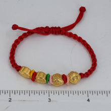 Load image into Gallery viewer, 24K Solid Yellow Gold Smart Clever Kids Red Bracelet 2.59 Grams
