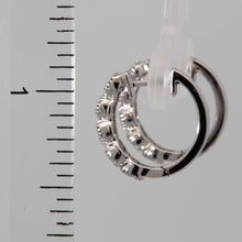 將圖片載入圖庫檢視器 18K Solid White Gold Diamond Hoop Earrings D0.41 CT
