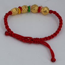 Load image into Gallery viewer, 24K Solid Yellow Gold Smart Clever Kids Red Bracelet 2.59 Grams
