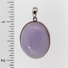將圖片載入圖庫檢視器 14K Solid White Gold Purple Jade Oval Pendant 9.51 Grams
