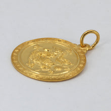 Load image into Gallery viewer, 24K Solid Yellow Gold Zodiac Dragon Round Pendant 4.6 Grams
