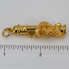 Load image into Gallery viewer, 24K Solid Yellow Gold Zodiac 3D Dragon Hollow Column Pendant 12.8 Grams
