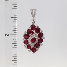 將圖片載入圖庫檢視器 18K White Gold Diamond Ruby Pendant R3.05CT D0.39CT
