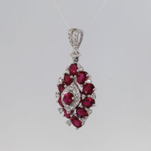 將圖片載入圖庫檢視器 18K White Gold Diamond Ruby Pendant R3.05CT D0.39CT
