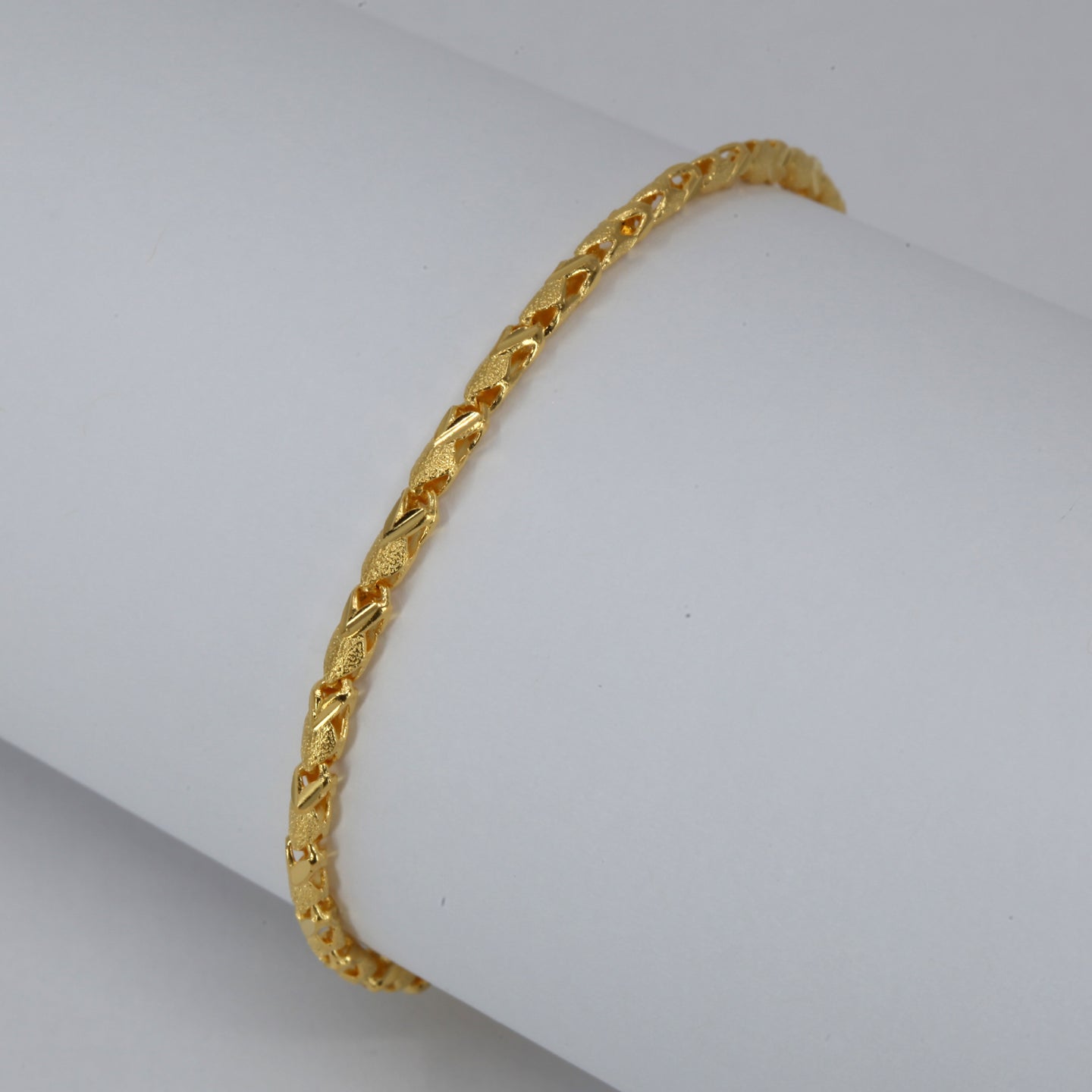 24K Solid Yellow Gold Design Link Adjustable Bracelet 5.4 Grams