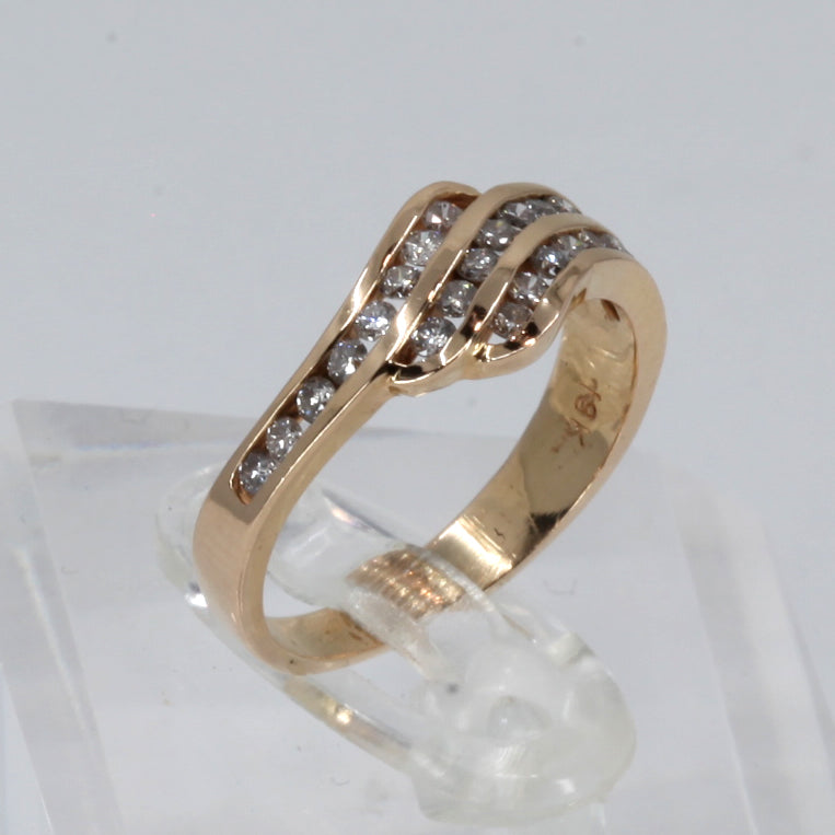 18K Yellow Gold Women Diamond Design Ring D.0.60 CT