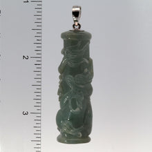 Load image into Gallery viewer, 14K Solid White Gold Jade Dragon Pillar Pendant 25.9 Grams
