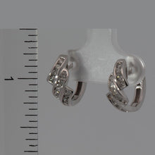 將圖片載入圖庫檢視器 14K Solid White Gold Diamond Hoop Earrings D0.50 CT
