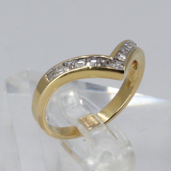18K Yellow Gold Women Diamond Design Ring D.0.39 CT