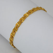 Load image into Gallery viewer, 24K Solid Yellow Gold Design Flat Link Bracelet 14 Grams
