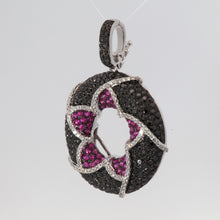 將圖片載入圖庫檢視器 18K White Gold Diamond Ruby Pendant R0.63CT D2.60CT
