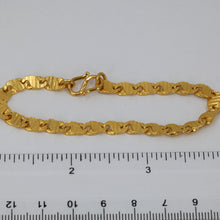 Load image into Gallery viewer, 24K Solid Yellow Gold Design Flat Link Bracelet 14 Grams
