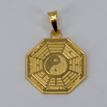 將圖片載入圖庫檢視器 24K Solid Yellow Gold Ba Gua Bagua Yin Yang Tai Chi Pendant 5.6 Grams
