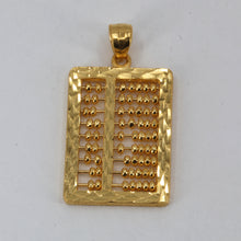 將圖片載入圖庫檢視器 24K Solid Yellow Gold Moveable Beads Abacus Pendant Charm 5.8 Grams
