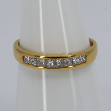 將圖片載入圖庫檢視器 14K Solid Yellow Gold Princess Cut Diamond Ring Band D0.45 CT
