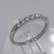 將圖片載入圖庫檢視器 18K Solid White Gold Diamond Ring Band D0.45 CT
