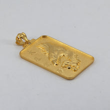 Load image into Gallery viewer, 24K Solid Yellow Gold Eagle Rectangular Pendant Charm 8.08 Grams
