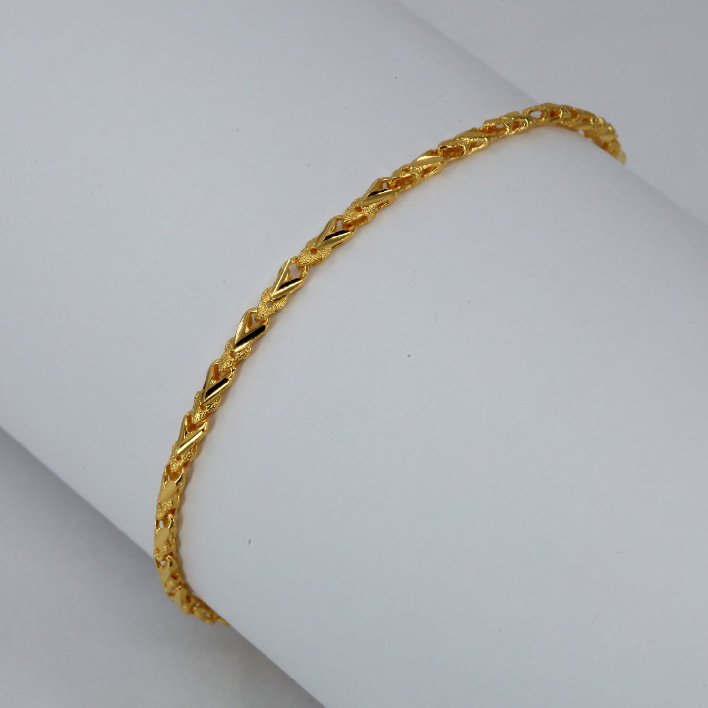 24K Solid Yellow Gold Design Link Adjustable Bracelet 4.1 Grams