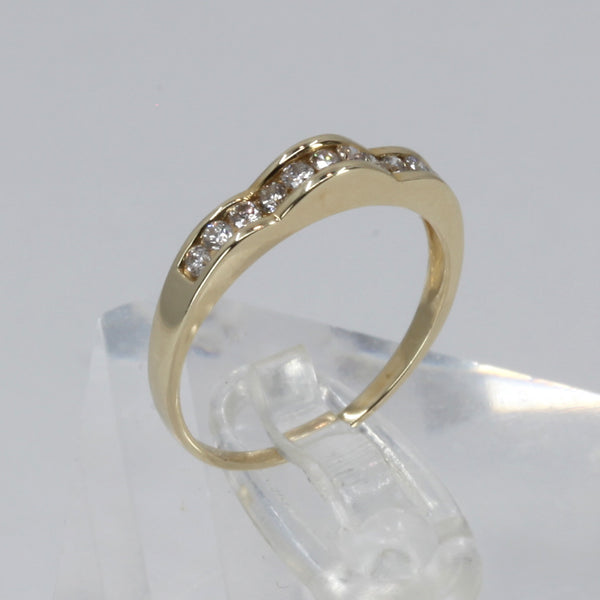 14K Yellow Gold Women Diamond Design Ring D.0.18 CT