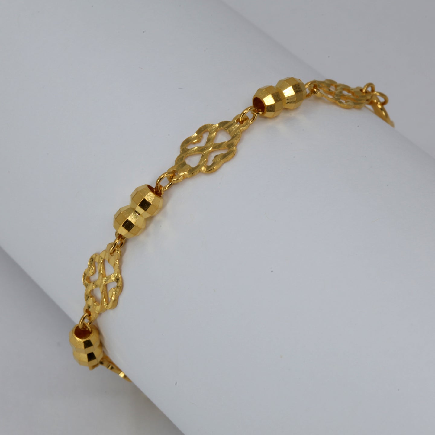 24K Solid Yellow Gold Design Adjustable Bracelet 8.6 Grams