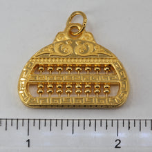 將圖片載入圖庫檢視器 24K Solid Yellow Gold Moveable Beads Abacus Pendant Charm 7.7 Grams
