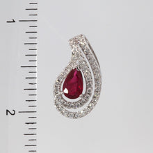 將圖片載入圖庫檢視器 18K White Gold Diamond Ruby Pendant R1.43CT D0.63CT
