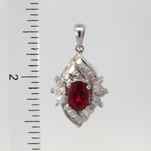 將圖片載入圖庫檢視器 18K White Gold Diamond Ruby Pendant R2.52CT D3.65CT
