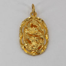 Load image into Gallery viewer, 24K Solid Yellow Gold Zodiac Dragon Oval Pendant 5.3 Grams
