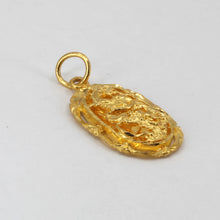 Load image into Gallery viewer, 24K Solid Yellow Gold Zodiac Dragon Oval Pendant 5.3 Grams
