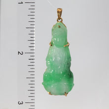 Load image into Gallery viewer, 18K Solid Yellow Gold Jade Guan Yin Pendant 1 11/16&quot;
