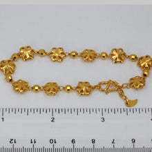 Load image into Gallery viewer, 24K Solid Yellow Gold Flower Adjustable Bracelet 9.4 Grams

