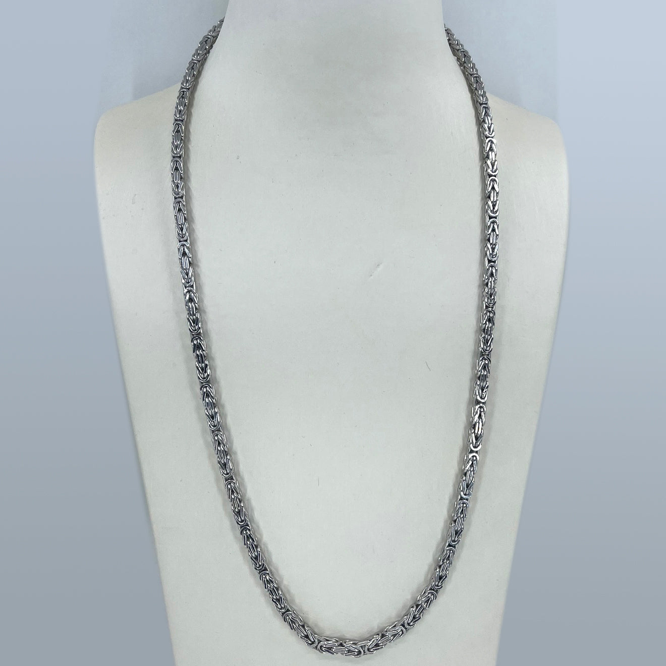14K Solid White Gold Super Link Chain 24