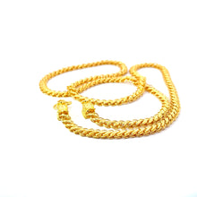 將圖片載入圖庫檢視器 24K Solid Yellow Gold Twin Dragon Link Chain 39.5 Grams 26.5&quot; 9999
