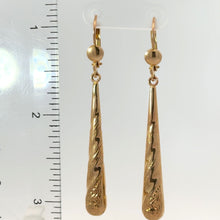 Load image into Gallery viewer, 14K Solid Yellow Gold Elongated Drop Earrings
