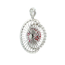 將圖片載入圖庫檢視器 18K White Gold Diamond Cabochon Ruby Pendant R6.03CT D0.62CT
