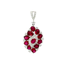 將圖片載入圖庫檢視器 18K White Gold Diamond Ruby Pendant R3.05CT D0.39CT
