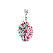 將圖片載入圖庫檢視器 18K White Gold Diamond Ruby Pendant R3.05CT D0.39CT
