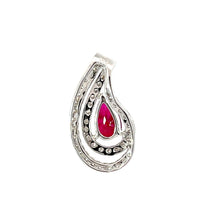 將圖片載入圖庫檢視器 18K White Gold Diamond Ruby Pendant R1.43CT D0.63CT
