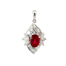 將圖片載入圖庫檢視器 18K White Gold Diamond Ruby Pendant R2.52CT D3.65CT
