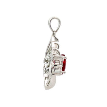 將圖片載入圖庫檢視器 18K White Gold Diamond Ruby Pendant R2.52CT D3.65CT
