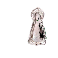 將圖片載入圖庫檢視器 18K Solid White Gold Diamond Jade Guan Yin Pendant D0.48 CT
