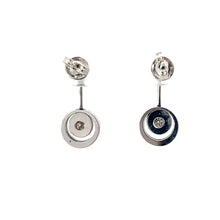 Load image into Gallery viewer, 14K Solid White Gold Diamond Dangling Earrings D0.40 CT
