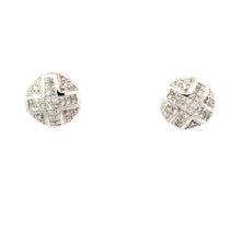 將圖片載入圖庫檢視器 14K Solid White Gold Diamond Post Earrings D1.8 CT
