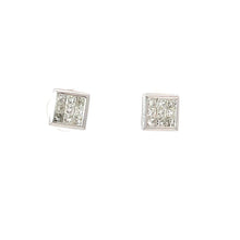 Load image into Gallery viewer, 18K Solid White Gold Princess Cut Diamond Earrings D0.64 CT
