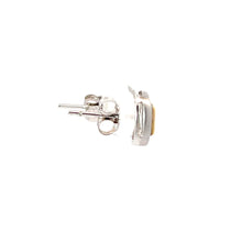 Load image into Gallery viewer, 18K Solid Two Tone Gold Princess Cut Diamond Earrings D0.50 CT
