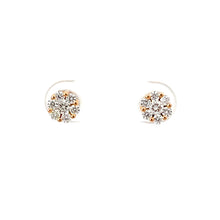 將圖片載入圖庫檢視器 18K Solid Rose Gold Diamond Stud Earrings D0.50 CT
