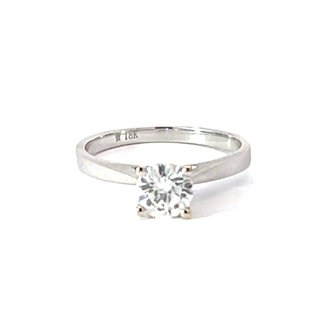 18K Solid White Gold Solitaire Diamond Ring D0.71CT GIA SI1 G