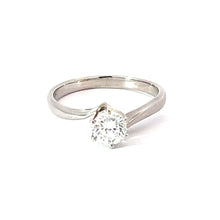 Load image into Gallery viewer, 18K Solid White Gold Solitaire Diamond Ring D0.70CT GIA SI1 F
