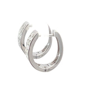 將圖片載入圖庫檢視器 14K Solid White Gold Diamond Hoop Earrings D0.54 CT
