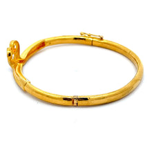 Load image into Gallery viewer, 24K Solid Yellow Gold Swan Heart Plain Bangle 18.9 Grams
